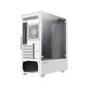 GameMax Storm Micro Tower Tempered Glass Side Panel Case without Fans - White