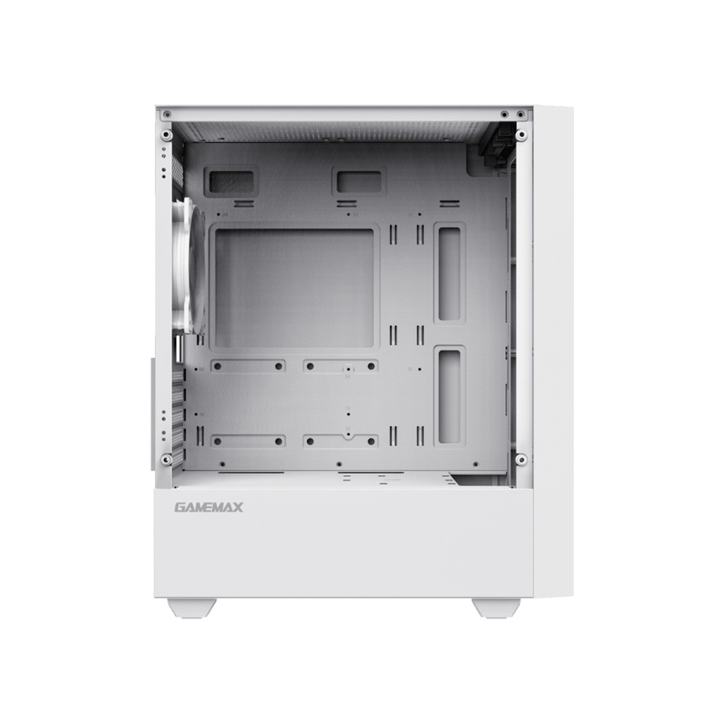 GameMax Storm Micro Tower Tempered Glass Side Panel Case without Fans - White