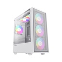 GameMax Storm Micro Tower Tempered Glass Side Panel Case without Fans - White