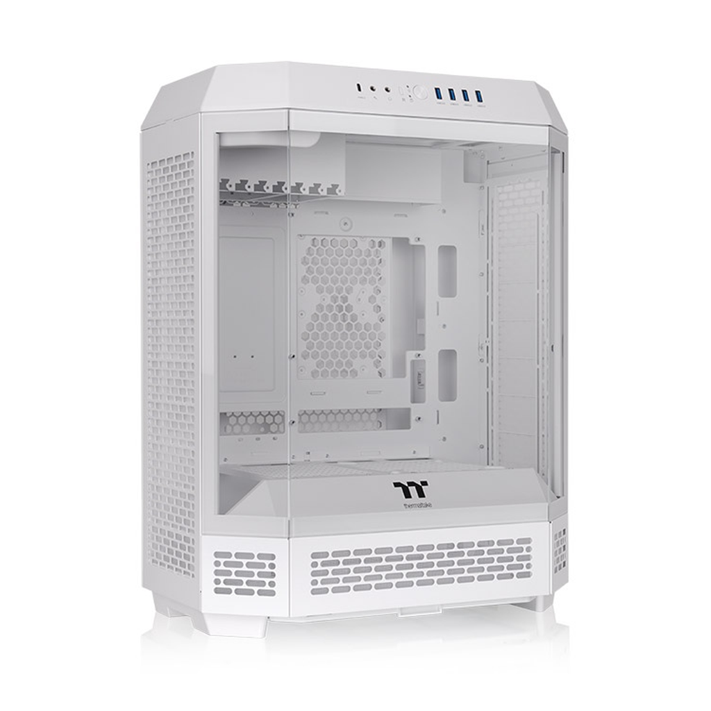 ThermalTake The Tower 600 Mid Tower Tempered Glass Panels On The Front And Two Perforated Panels On Each Side With 2 Fan - Snow White
