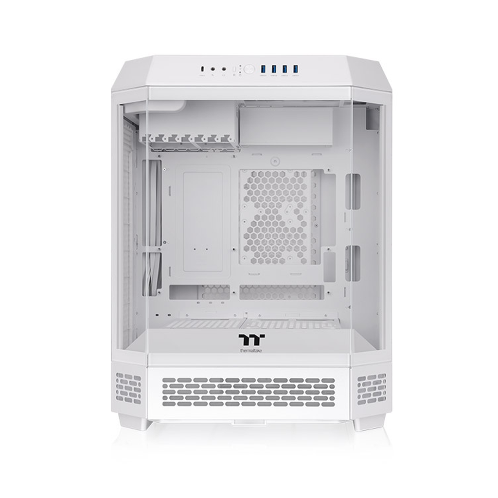 ThermalTake The Tower 600 Mid Tower Tempered Glass Panels On The Front And Two Perforated Panels On Each Side With 2 Fan - Snow White