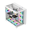 Sharx Profin GX700 Mid Tower Two Side Panel Front & Left Side Tempered Glass with 7 ARGB Fans - White
