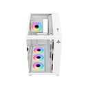Sharx Profin GX700 Mid Tower Two Side Panel Front & Left Side Tempered Glass with 7 ARGB Fans - White