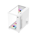 Sharx Profin GX700 Mid Tower Two Side Panel Front & Left Side Tempered Glass with 7 ARGB Fans - White