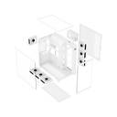 Sharx Profin GX700 Mid Tower Two Side Panel Front & Left Side Tempered Glass with 7 ARGB Fans - White