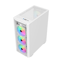 Sharx Striker Mid Tower Two Panel Front & Left Side Tempered Glass Case with 4 RGB Fans - White