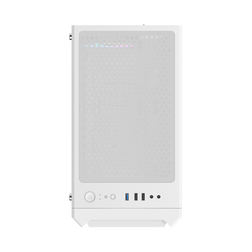 Sharx Striker Mid Tower Two Panel Front & Left Side Tempered Glass Case with 4 RGB Fans - White