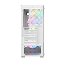 Sharx Striker Mid Tower Two Panel Front & Left Side Tempered Glass Case with 4 RGB Fans - White