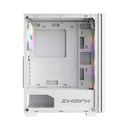 Sharx Striker Mid Tower Two Panel Front & Left Side Tempered Glass Case with 4 RGB Fans - White