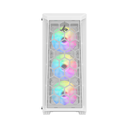 Sharx Razorfin R-200 ATX Mid Tower Left Side Tempered Glass Panel Case With 4 RGB Fans - White