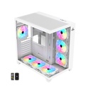 Sharx Profin XI700W Mid Tower Two Panel Front & Left Side Tempered Glass Case with 7 RGB Fans - White
