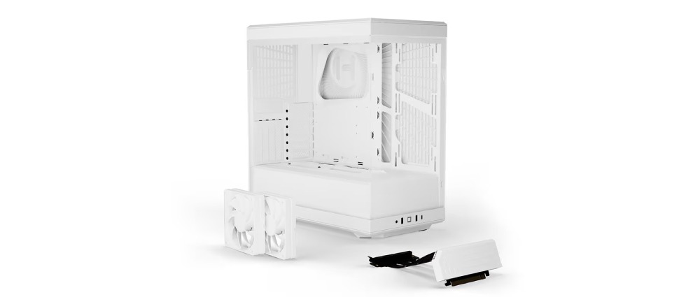 HYTE Y40 Mid Tower Two Panel Front & Left Side Tempered Glass Case With 2 Fan - Snow White