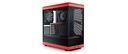 HYTE Y40 Mid Tower Two Panel Front & Left Side Tempered Glass Case With 2 Fan - Black/Red