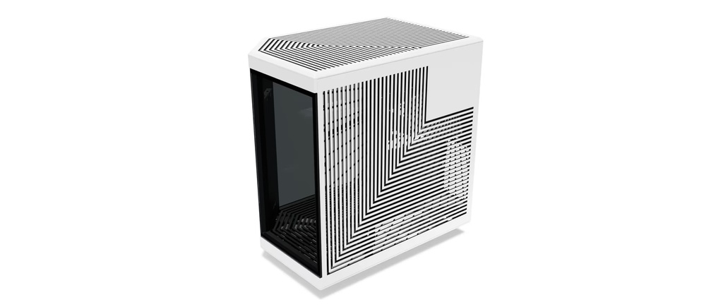 HYTE Y70 TOUCH INFINITE - 14.5 Inch Touchscreen Mid Tower Two Panel Front & Left Side Tempered Glass Case without Fan - Black/White