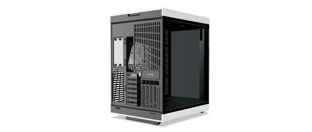 HYTE Y70 TOUCH INFINITE - 14.5 Inch Touchscreen Mid Tower Two Panel Front & Left Side Tempered Glass Case without Fan - Black/White