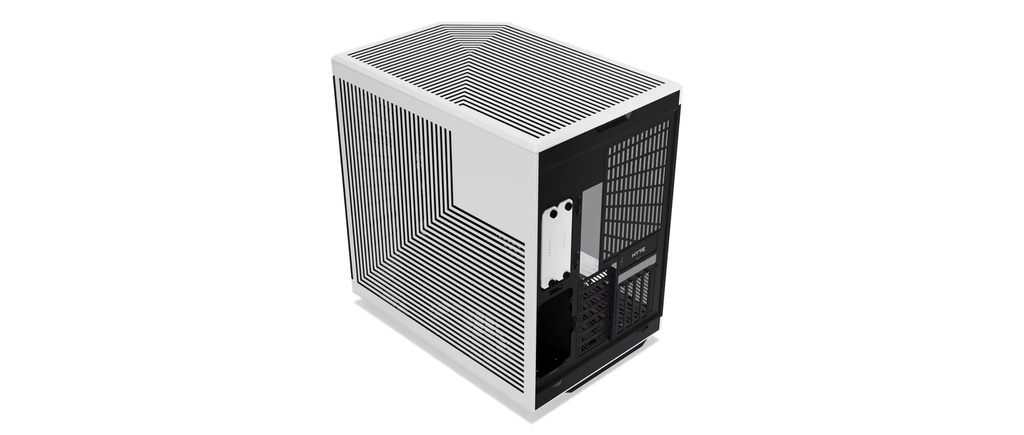 HYTE Y70 TOUCH INFINITE - 14.5 Inch Touchscreen Mid Tower Two Panel Front & Left Side Tempered Glass Case without Fan - Black/White
