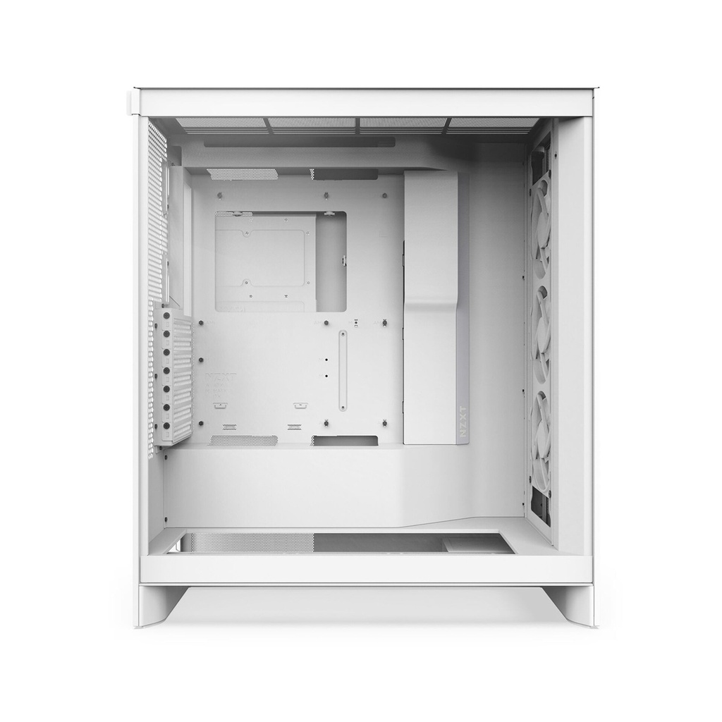 NZXT H7 Flow RGB (2024) ATX Mid Tower Left Side Tempered Glass Case with 3 RGB Fans - White