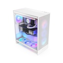 NZXT H7 Flow RGB (2024) ATX Mid Tower Left Side Tempered Glass Case with 3 RGB Fans - White