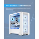 Huntkey GX750A Predator Mid Tower Case Tower Tempered Glass Side Panel Case With 4x ARGB Fans - White