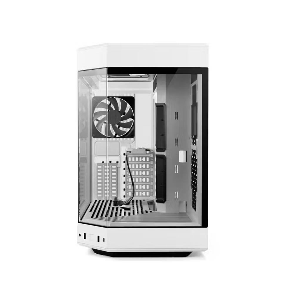 Hyte Y60 Mid Tower Two Panel Front & Left Side Tempered Glass Case with 3 Fans - White