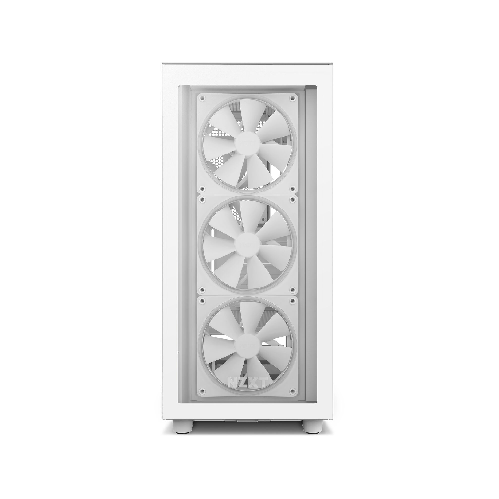 NZXT H7 Elite Premium ATX Mid Tower Two Panel Front & Left Side Tempered Glass Case with 4 RGB Fans - White