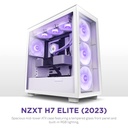 NZXT H7 Elite Premium ATX Mid Tower Two Panel Front & Left Side Tempered Glass Case with 4 RGB Fans - White