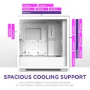 NZXT H7 Elite Premium ATX Mid Tower Two Panel Front & Left Side Tempered Glass Case with 4 RGB Fans - White