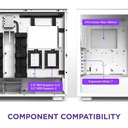 NZXT H7 Elite Premium ATX Mid Tower Two Panel Front & Left Side Tempered Glass Case with 4 RGB Fans - White