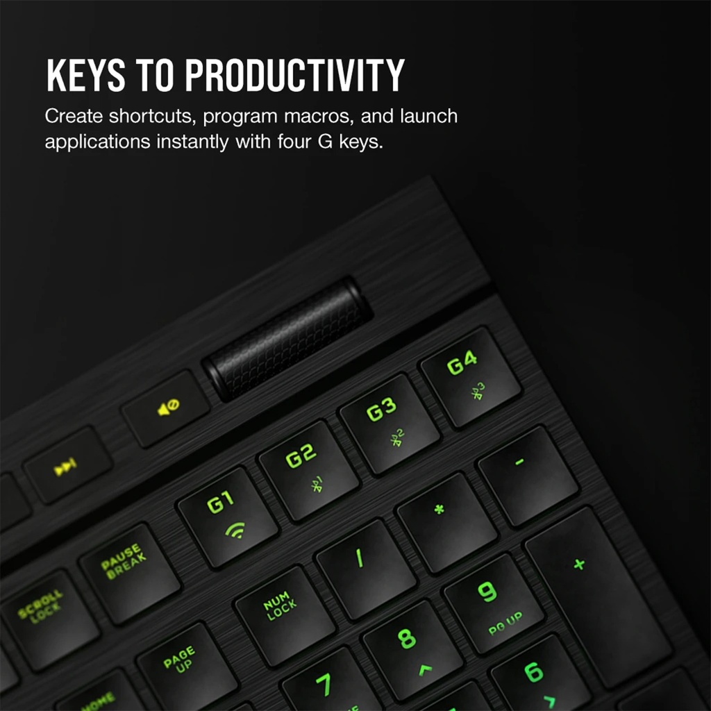Corsair K100 Air Wireless RGB Mechanical Gaming Keyboard Cherry MX Key Switch Ultra Low Profile Tactile & Fast - Black