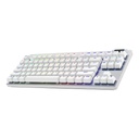 Logitech G PRO X TKL LIGHTSPEED Wireless Gaming Keyboard, Ultra-Portable Tenkeyless Design, Lightsync RGB Backlit, PBT Keycaps, Tactile Switches (GX Brown), BT/USB, US INTL Layout, White | 920-012148