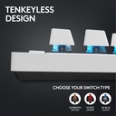 Logitech G PRO X TKL LIGHTSPEED Wireless Gaming Keyboard, Ultra-Portable Tenkeyless Design, Lightsync RGB Backlit, PBT Keycaps, Tactile Switches (GX Brown), BT/USB, US INTL Layout, White | 920-012148