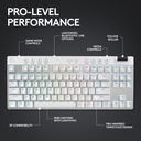 Logitech G PRO X TKL LIGHTSPEED Wireless Gaming Keyboard, Ultra-Portable Tenkeyless Design, Lightsync RGB Backlit, PBT Keycaps, Tactile Switches (GX Brown), BT/USB, US INTL Layout, White | 920-012148