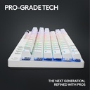 Logitech G PRO X TKL LIGHTSPEED Wireless Gaming Keyboard, Ultra-Portable Tenkeyless Design, Lightsync RGB Backlit, PBT Keycaps, Tactile Switches (GX Brown), BT/USB, US INTL Layout, White | 920-012148