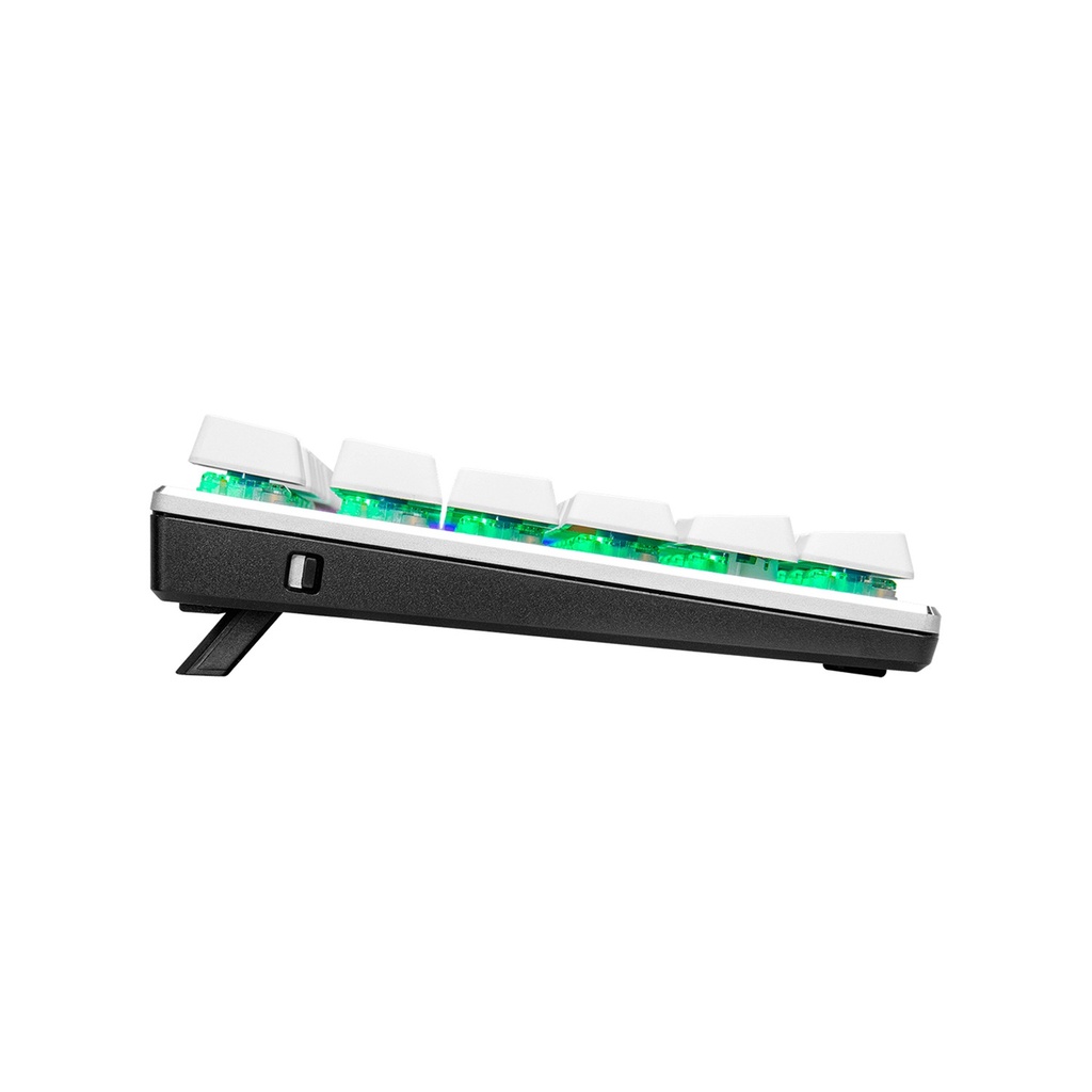 Cooler Master SK653 Full Sized Wireless/Bluetooth RGB Mechanical Keyboard With Low Profile Clicky Blue Switch - White