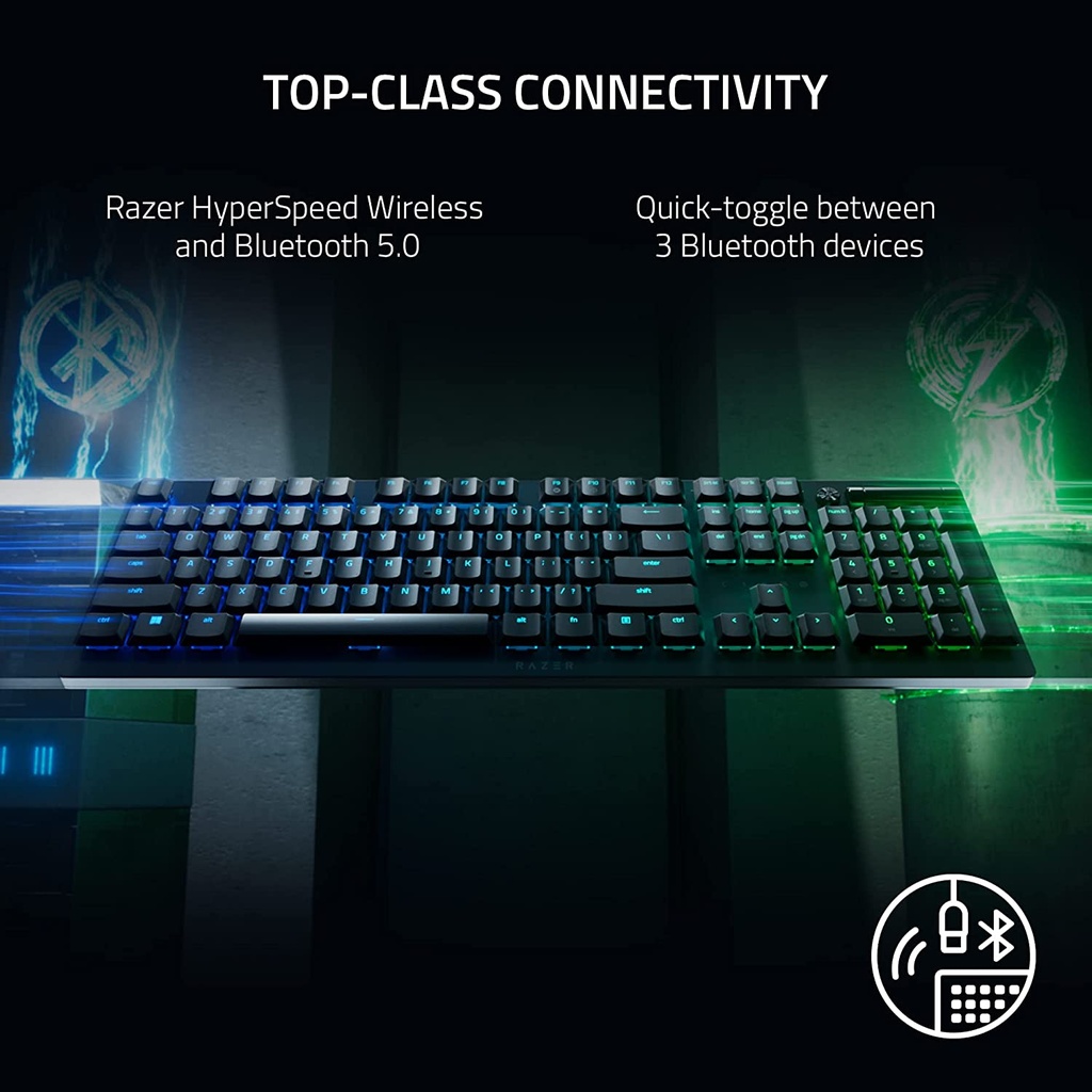 Razer DeathStalker V2 Pro Wireless Low Profile Optical Gaming Keyboard Linear Optical Switch (Red) Ultra-Long 40-Hour Battery Life