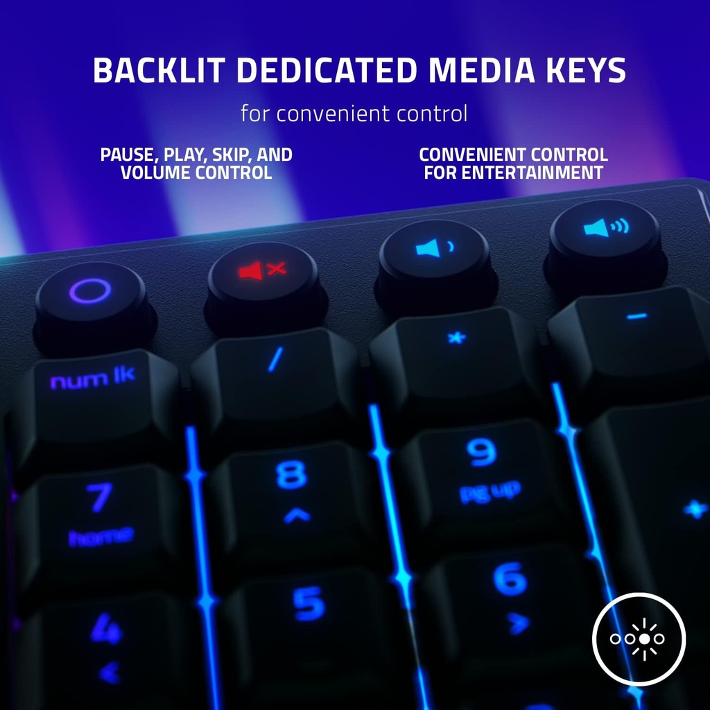 Razer Ornata V3 Gaming Keyboard: Low-Profile Keys, Mecha-Membrane Switches, UV-Coated Keycaps, Backlit Media Keys, 10-Zone RGB Lighting, Spill-Resistant, Magnetic Wrist Wrest - Black