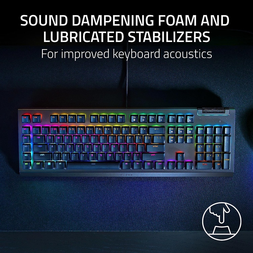 Razer BlackWidow V4 X Mechanical Gaming Keyboard with Razer Chroma RGB: Green Mechanical Switches, 6 Dedicated Macro Keys, Multi-Function Roller, Secondary Media Keys - Arabic Layout - Black
