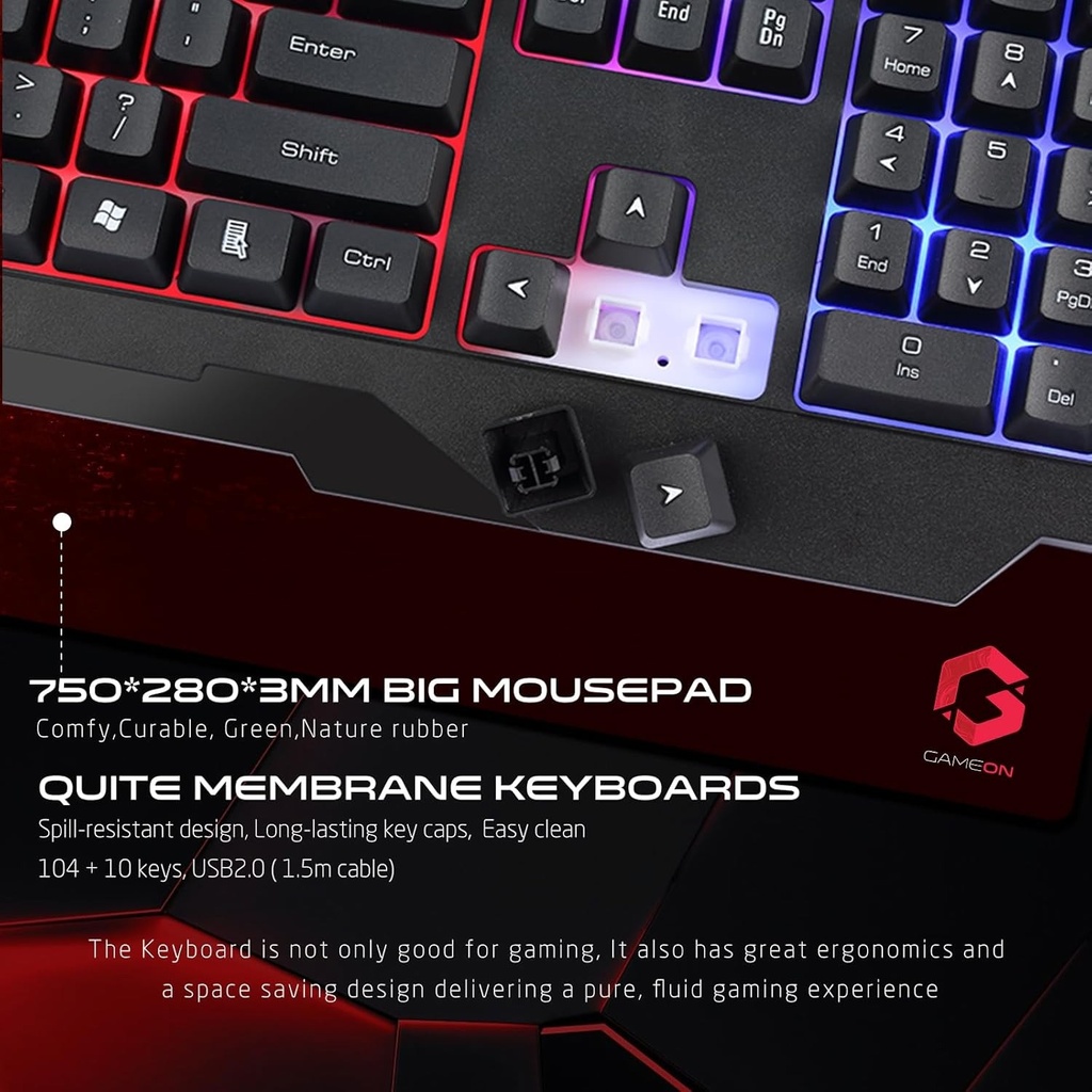 Gameon Cypher XL All-In-One Bundle Wired Keyboard, Headset, Mouse & Mousepad