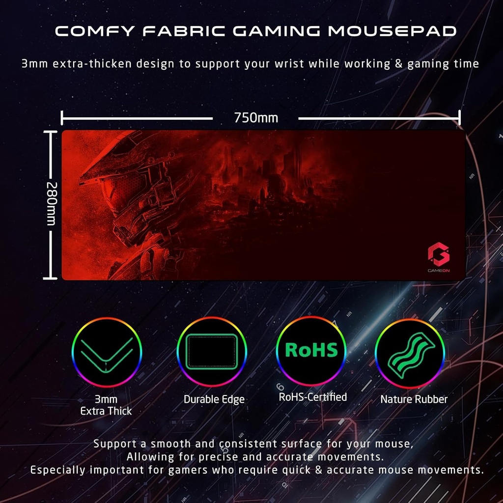 Gameon Cypher XL All-In-One Bundle Wired Keyboard, Headset, Mouse & Mousepad