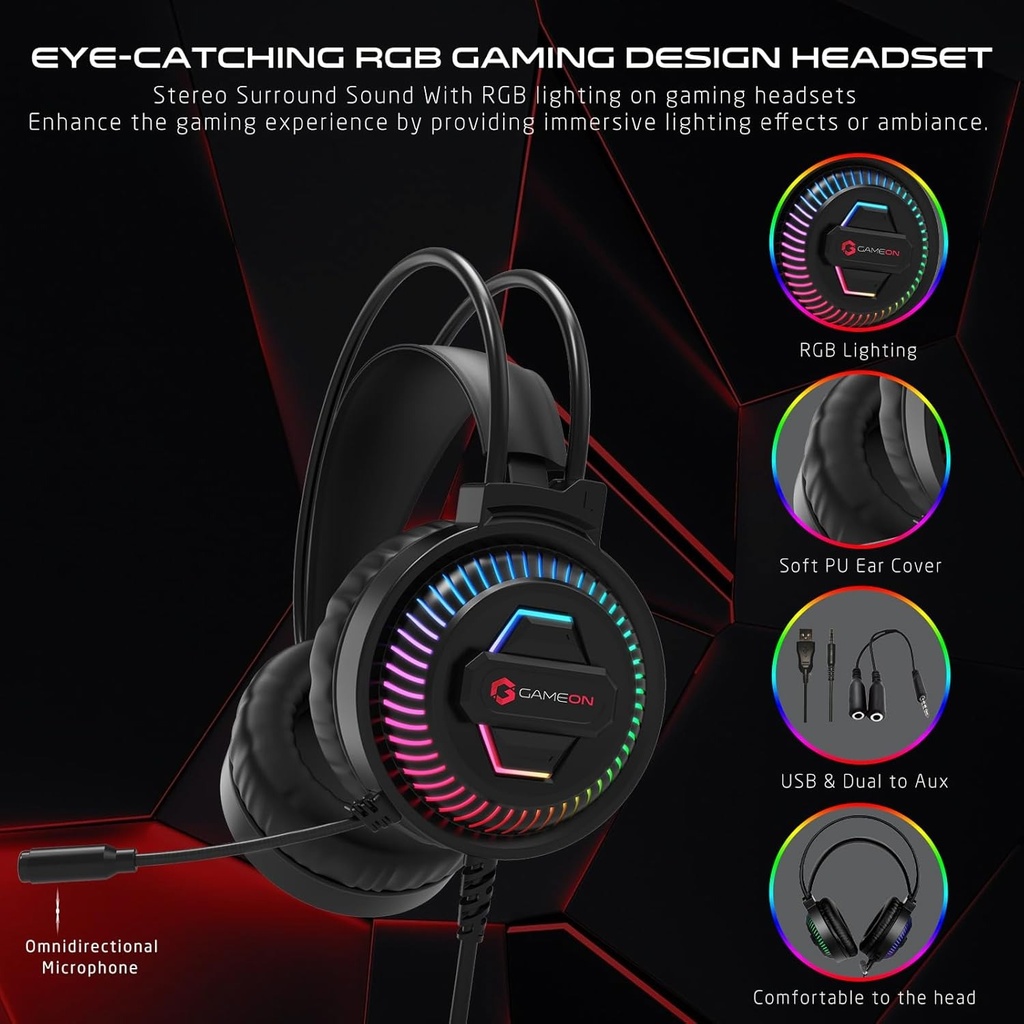 Gameon Cypher XL All-In-One Bundle Wired Keyboard, Headset, Mouse & Mousepad