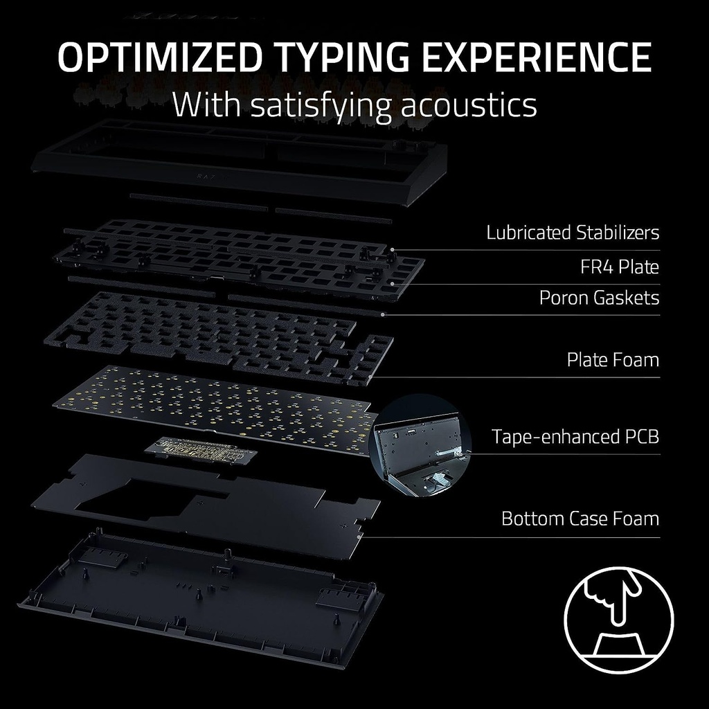 Razer BlackWidow V4 75% Mechanical Gaming Keyboard: Hot-Swappable Design, Compact & Durable, Orange Tactile Switches, Chroma RGB, MF Roller & Media Keys, Comfortable Wrist Rest - Black