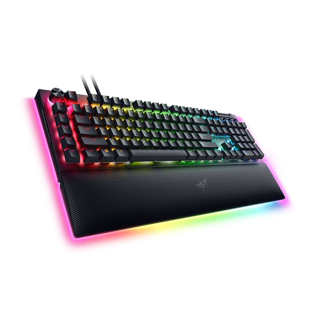 Razer BlackWidow V4 Pro Wired Mechanical Gaming Keyboard: Green Mechanical Switches Tactile & Clicky, Doubleshot ABS Keycaps, Command Dial, Programmable Macros - Chroma RGB - Black