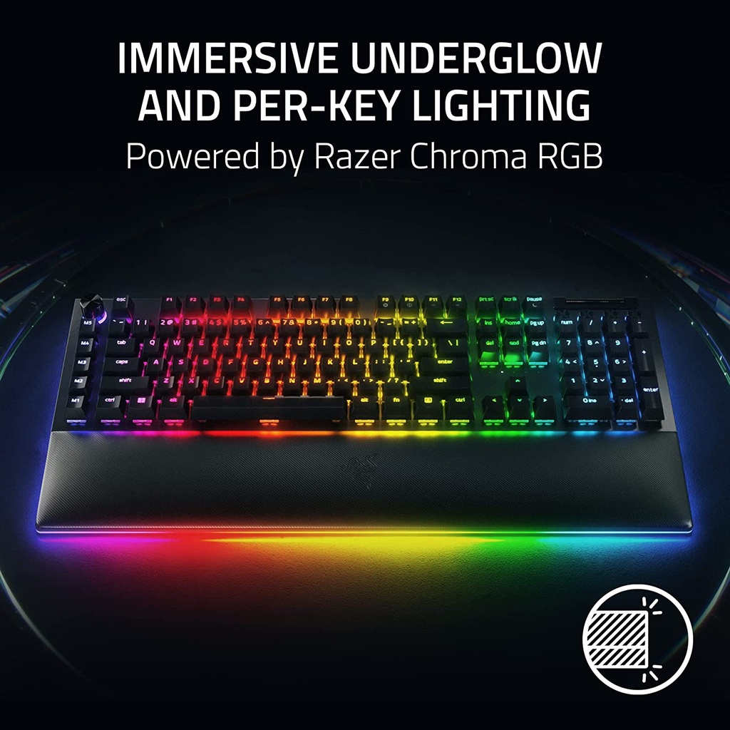 Razer BlackWidow V4 Pro Wired Mechanical Gaming Keyboard: Green Mechanical Switches Tactile & Clicky, Doubleshot ABS Keycaps, Command Dial, Programmable Macros - Chroma RGB - Black