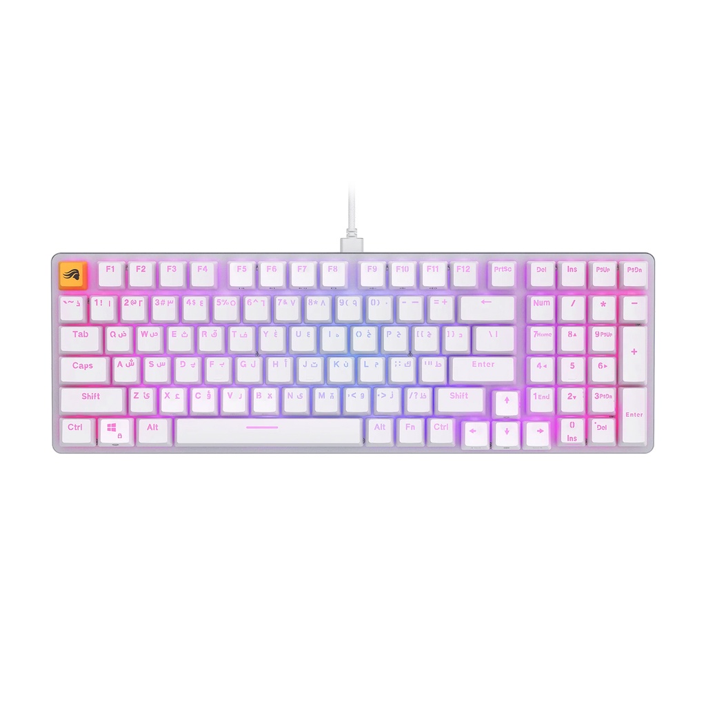 Glorious GMMK2 Full Size 96% Pre-Built Edition Modular Wired Mechanical Keyboard (Arabic) - White