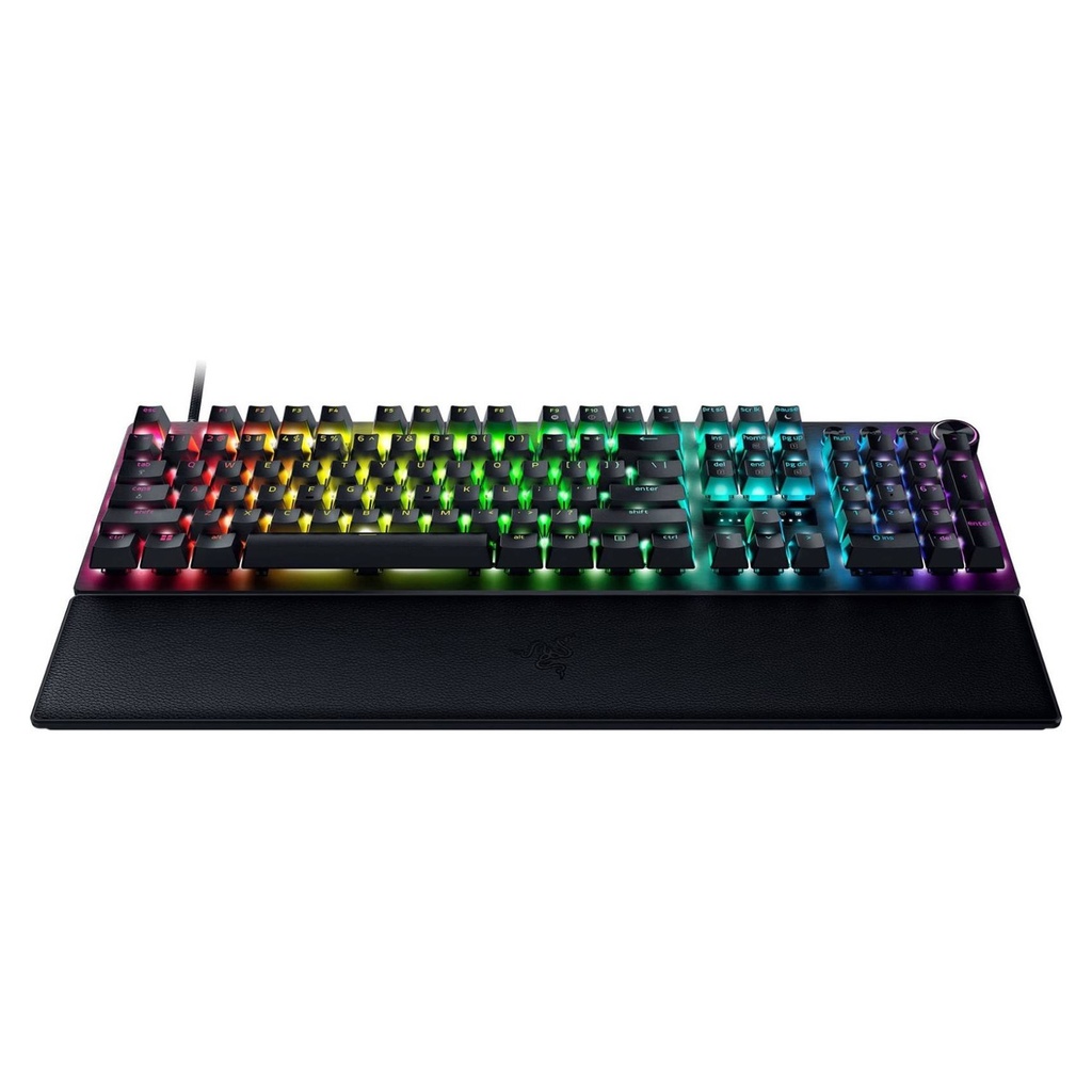 Razer Huntsman V3 Pro Esports Gaming Keyboard: Analog Optical Switches, Rapid Trigger & Adjustable Actuation, Media Keys & Dial, Doubleshot PBT Keycaps, Wrist Rest - Black