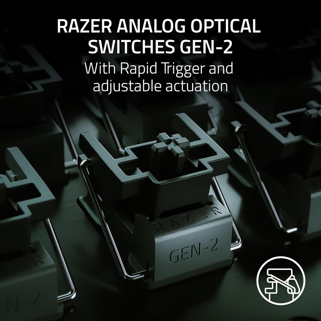 Razer Huntsman V3 Pro Esports Gaming Keyboard: Analog Optical Switches, Rapid Trigger & Adjustable Actuation, Media Keys & Dial, Doubleshot PBT Keycaps, Wrist Rest - Black