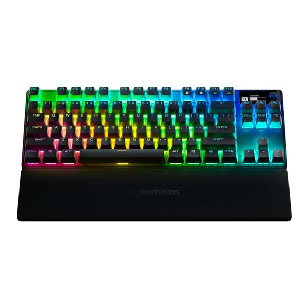 SteelSeries Apex Pro ESport TKL Quantum 2.0 Dual Wireless/ Bluetooth/Wired Mechanical Gaming Keyboard, OmniPoint 2.0 Adjustable Hyper Magnetic Switches,OLED Smart Display, Adjustable Magnetic Wrist Rest, For PC/PS5 & Xbox