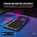 Corsair K60 RGB Pro Low Profile Mechanical Gaming Keyboard Cherry MX Low Profile Speed Keys Switches