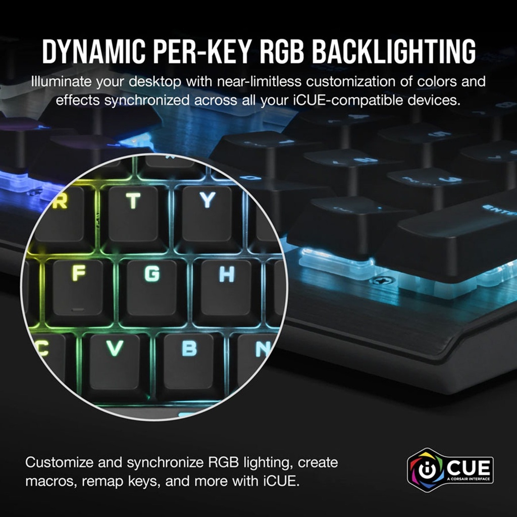 Corsair K60 RGB Pro Low Profile Mechanical Gaming Keyboard Cherry MX Low Profile Speed Keys Switches