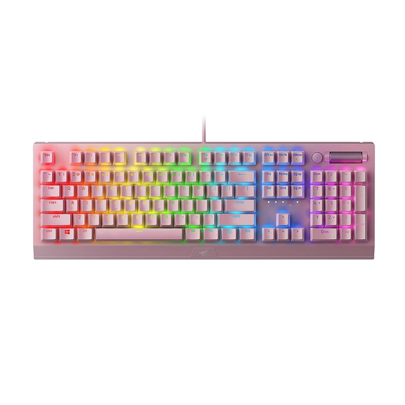 Razer BlackWidow V3 Mechanical Gaming Keyboard: Green Mechanical Switches, Tactile & Clicky, Chroma RGB Lighting, Compact Form Factor, Programmable Macro Functionality - Quartz